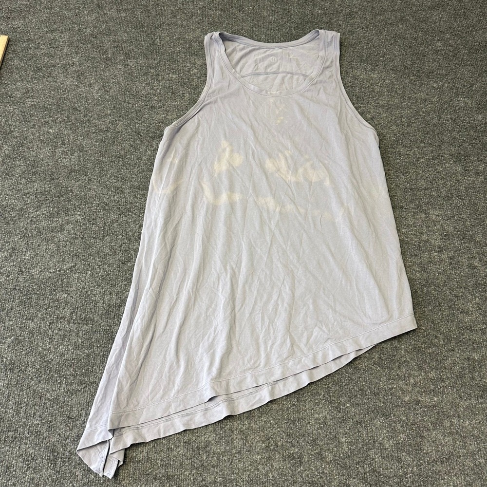 Lululemon Tank Top Womens Size 6 Lavender Asymmetrical Hem Athletic Stained Fair